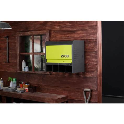 ryobi steel 2-shelf wall mounted garage cabinet|ryobi wall mounted cabinet.